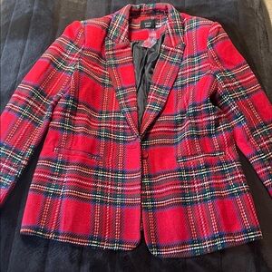 Vici Red and Black Plaid Blazer